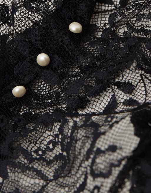 Intimissimi La vie en rose tulle and lace babydoll in black | ASOS