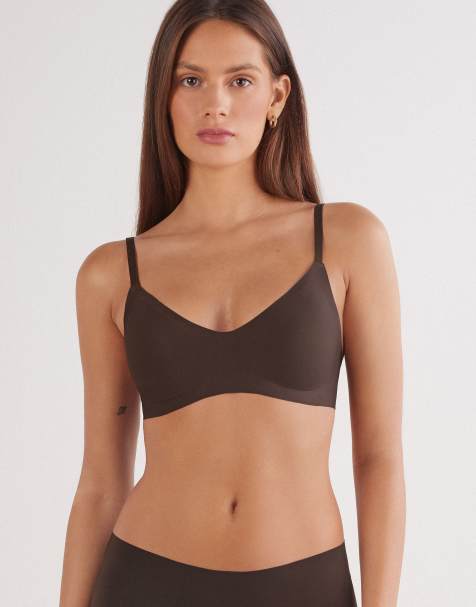 Intimissimi Laila microfibre bra top in mocha brown - view 1