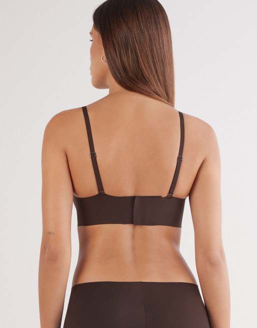 Intimissimi Laila microfibre bra top in mocha brown, 2 of 4