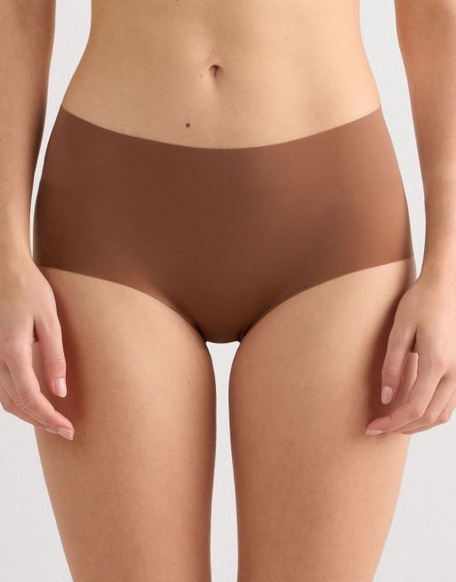 Intimissimi Laser cut french knickers in caramel dark beige