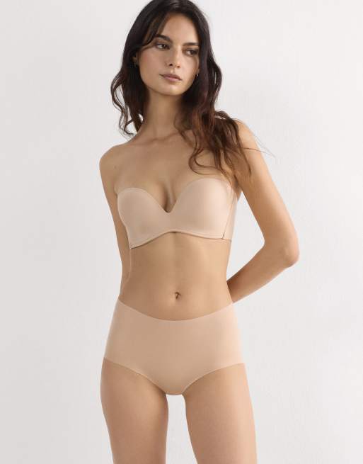 Intimissimi Laser cut french knickers in honey soft beige, 4 of 4