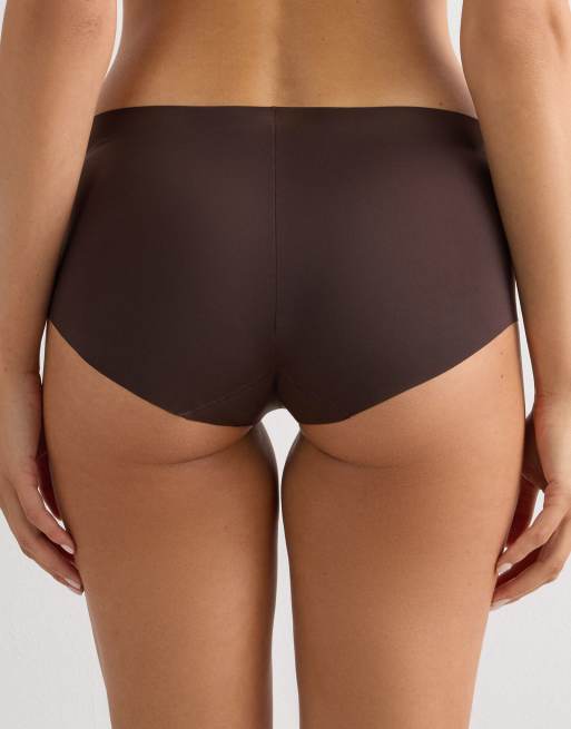Intimissimi Laser cut french knickers in mocha brown, 2 of 4