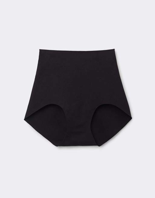 Intimissimi Light shaping high-waisted cotton briefs in black, 5 of 6