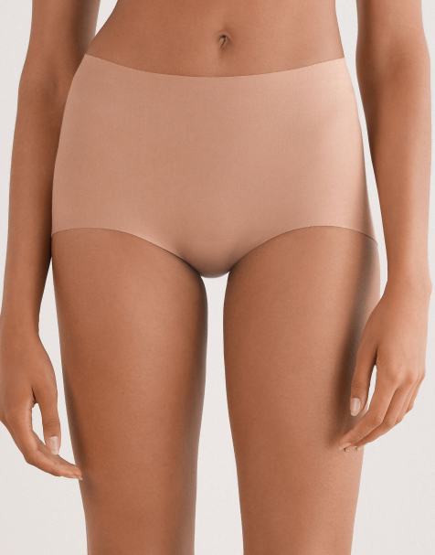 Intimissimi Light shaping high-waisted cotton briefs in brown cappuccino - view 1