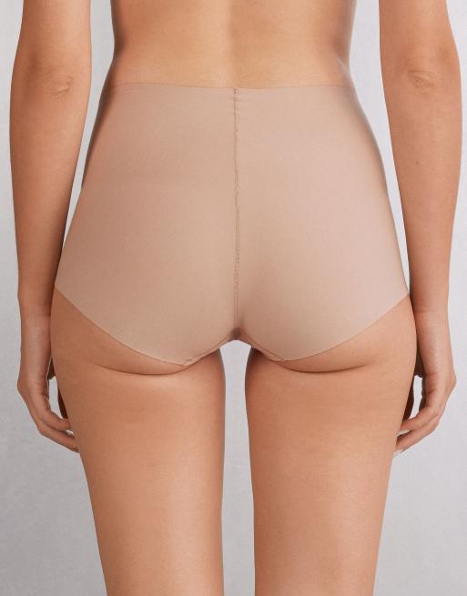 Intimissimi Light shaping high-waisted cotton briefs in honey soft beige, 2 of 4