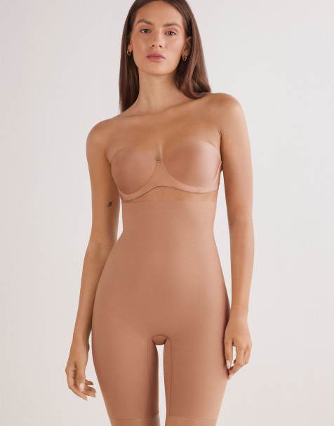 Intimissimi Light shaping high-waisted cotton shorts in brown cappuccino - view 1
