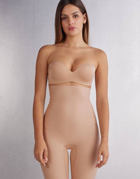 Intimissimi Light shaping high-waisted cotton shorts in honey soft beige - view 1