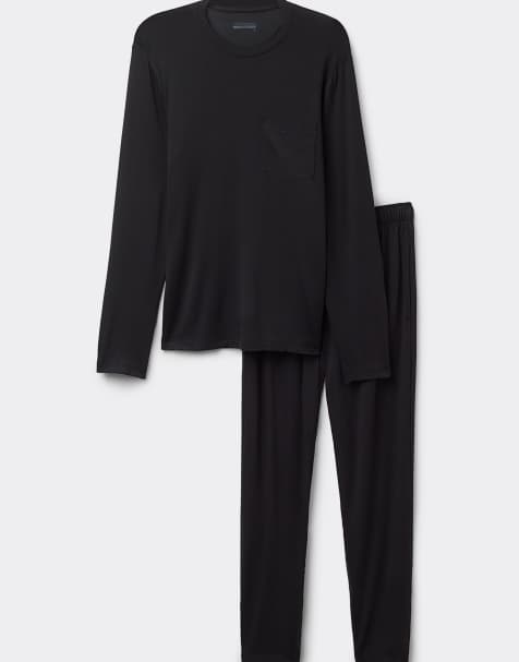 Intimissimi Long micromodal pyjamas in black - view 1