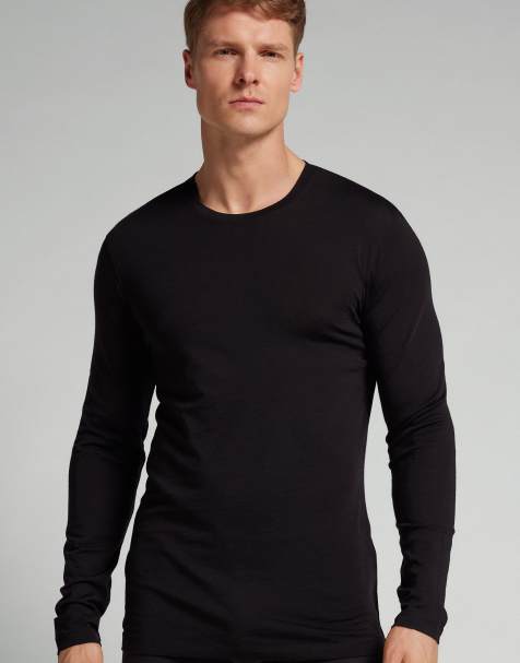 Intimissimi Long-sleeve round-neck merino-wool top in black - view 1