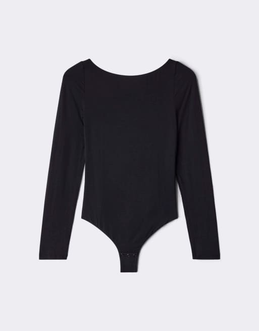 Intimissimi Long-sleeved backless bodysuit in black, 5 of 5
