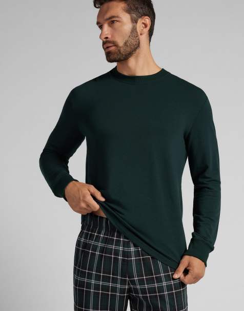 Intimissimi Long-sleeved modal fleece top in dark green - view 1