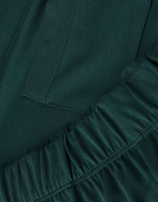 Intimissimi Long superior cotton pyjamas in dark green, 5 of 5