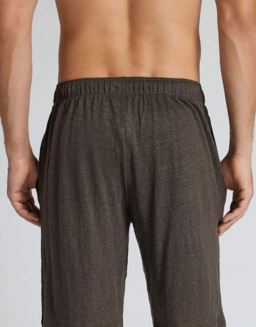 Intimissimi Men’s 100% linen shorts in brown, 2 of 5