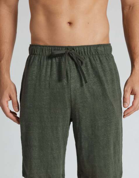 Intimissimi Men’s 100% linen shorts in green - view 1