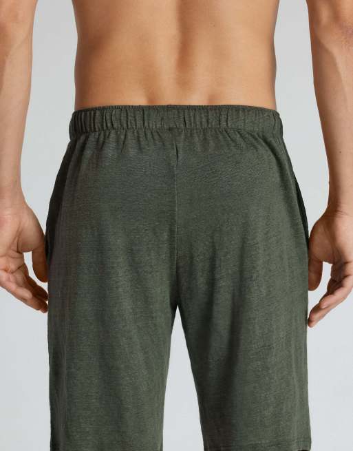 Intimissimi Men’s 100% linen shorts in green, 2 of 5