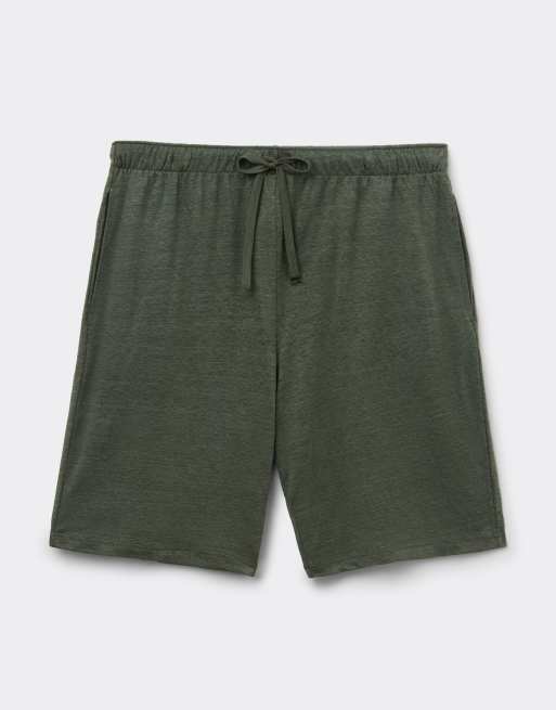 Intimissimi Men’s 100% linen shorts in green, 3 of 5