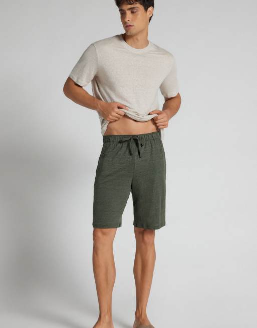 Intimissimi Men’s 100% linen shorts in green, 4 of 5