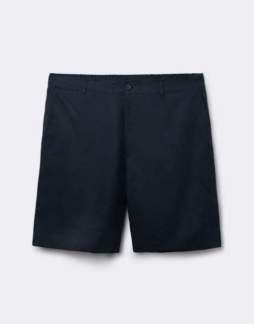 Intimissimi Men’s 100% linen shorts in ocean blue, 3 of 5