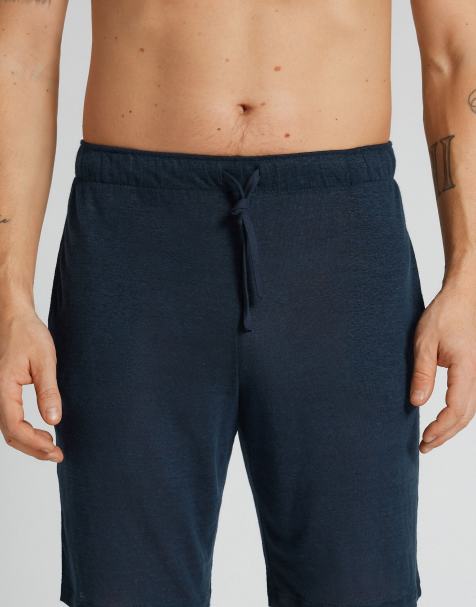 Intimissimi Men’s 100% linen shorts in ocean blue - view 1