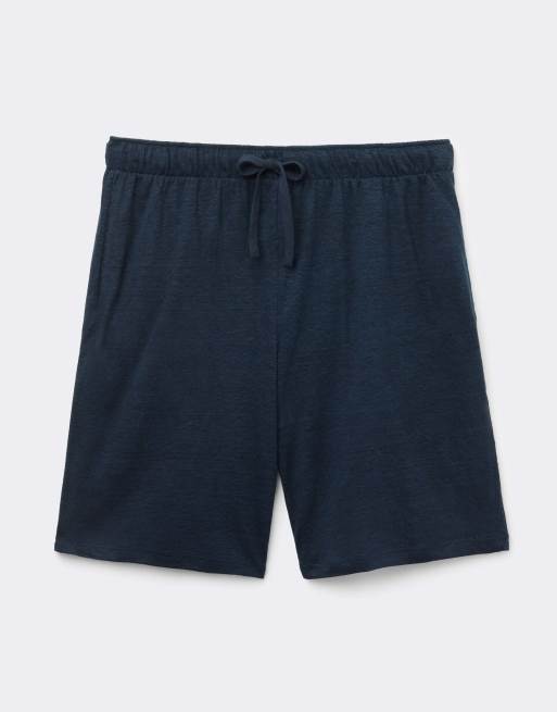 Intimissimi Men’s 100% linen shorts in ocean blue, 3 of 5
