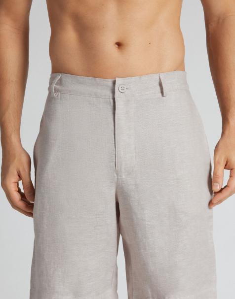 Intimissimi Men’s 100% linen shorts in sand