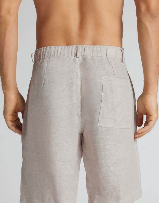 Intimissimi Men’s 100% linen shorts in sand, 2 of 5