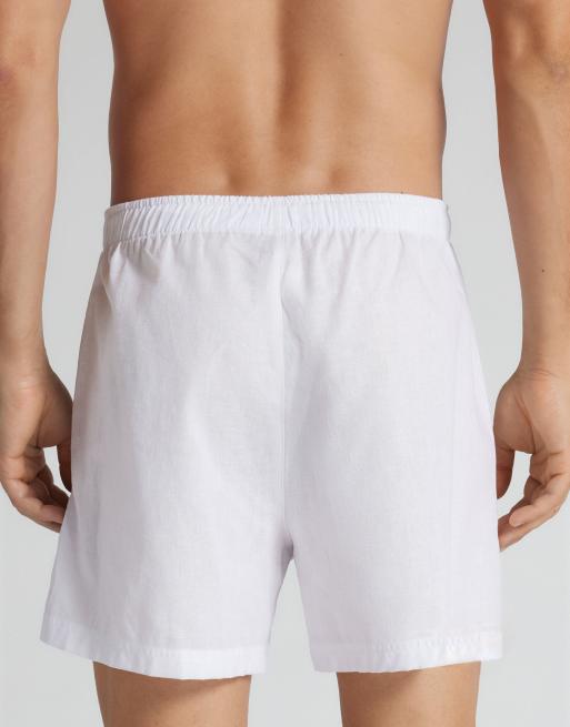 Intimissimi Men's cotton and linen shorts in white, 2 of 5