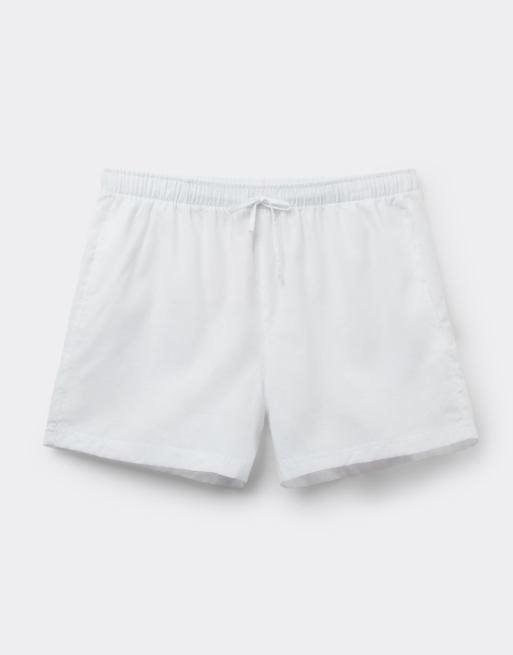 Intimissimi Men's cotton and linen shorts in white, 3 of 5