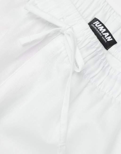 Intimissimi Men's cotton and linen shorts in white, 5 of 5