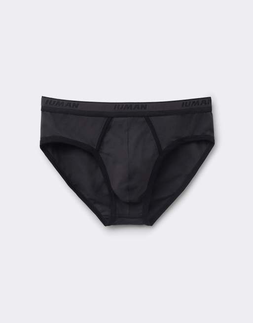 Intimissimi Men’s superior cotton briefs with logo in dark grey and black, 3 of 5