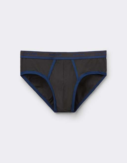 Intimissimi Men’s superior cotton briefs with logo in dark grey/navy blue, 3 of 4