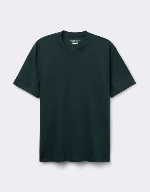 Intimissimi Mercerised superlight t-shirt in dark green, 3 of 5