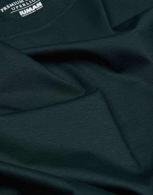 Intimissimi Mercerised superlight t-shirt in dark green, 5 of 5