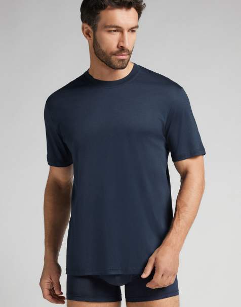 Intimissimi Mercerised superlight t-shirt in navy blue - view 1