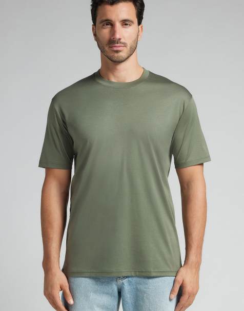 Intimissimi Mercerised superlight t-shirt in thyme green - view 1