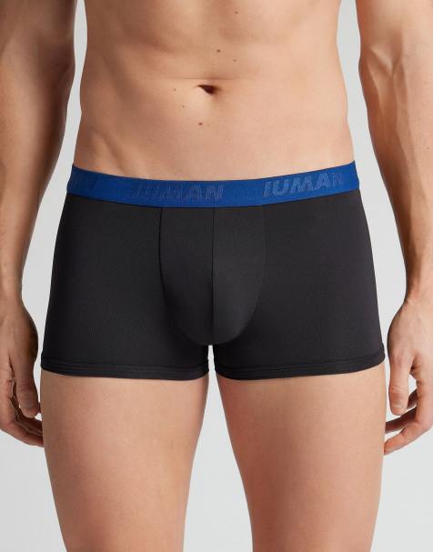 Intimissimi Microfibre boxers with logo in black/navy blue - view 1