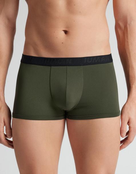 Intimissimi Microfibre boxers with logo in green/black - view 1