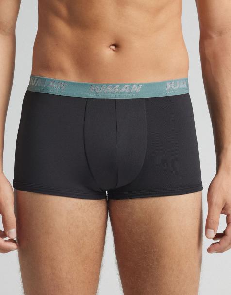 Intimissimi Microfibre boxers with logo in wood green and black - view 1