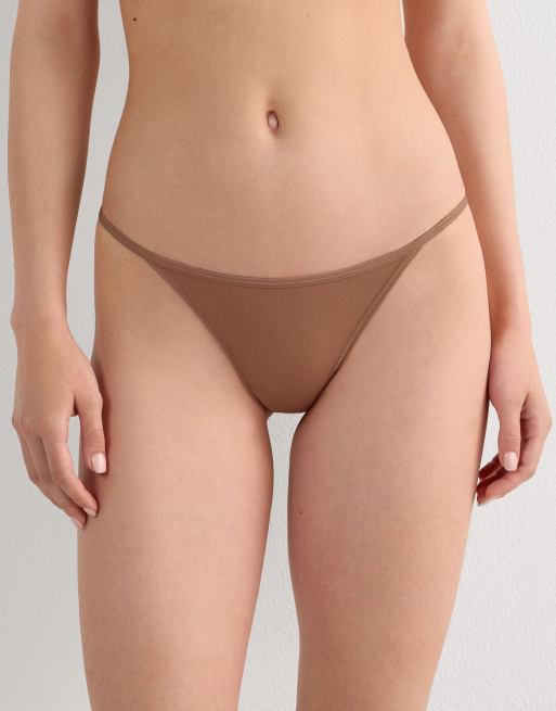 Intimissimi Microfibre g-string with side straps in brown cappuccino