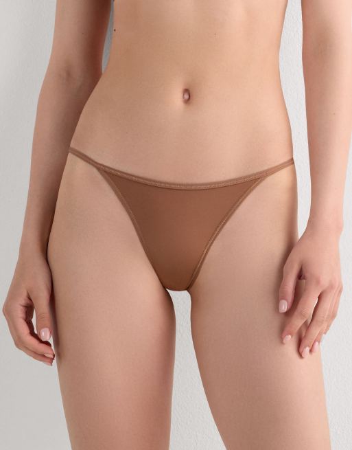 Intimissimi Microfibre g-string with side straps in caramel dark beige