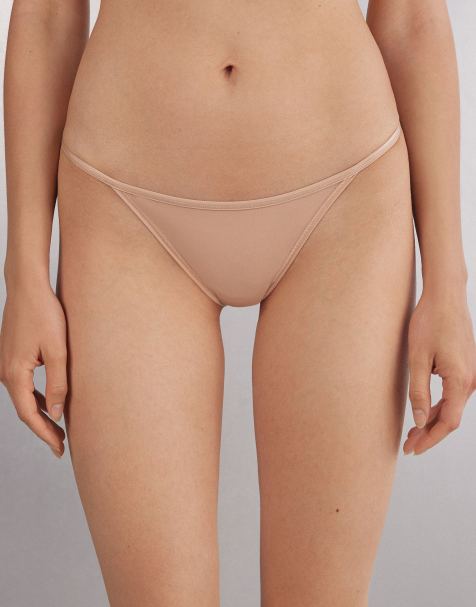 Intimissimi Microfibre&nbsp;g-string&nbsp;with&nbsp;side&nbsp;straps in honey soft beige - view 1
