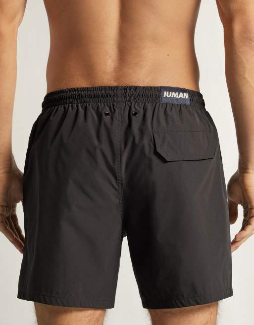 Intimissimi Mid-length solid-colour swim trunks in black, 2 of 4