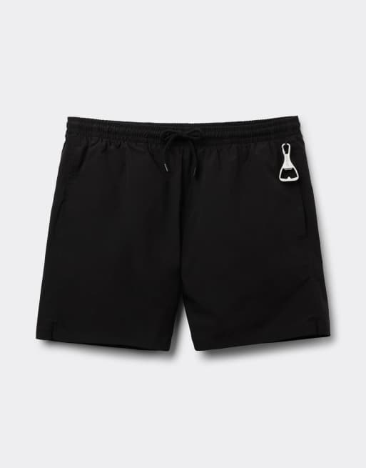 Intimissimi Mid-length solid-colour swim trunks in black, 4 of 4