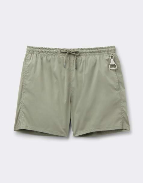 Intimissimi Mid-length solid-colour swim trunks in light sage green - view 1