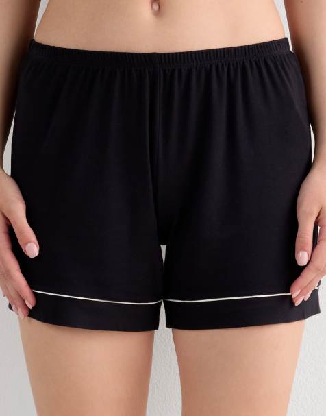 Intimissimi Modal shorts with contrasting trim in black - view 1