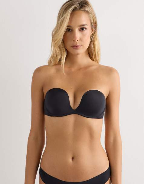 Intimissimi Monica ultralight microfibre bandeau bra in black - view 1