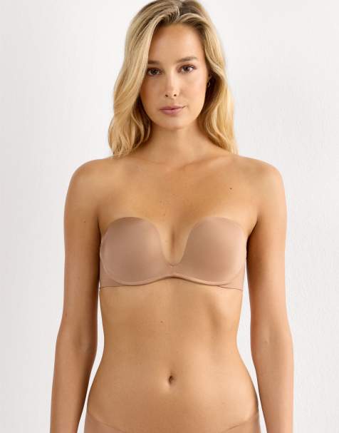 Intimissimi Monica ultralight microfibre bandeau bra in brown cappuccino - view 1