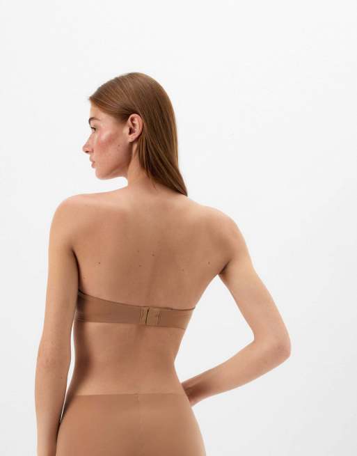 Intimissimi Monica ultralight microfibre bandeau bra in brown cappuccino, 2 of 6