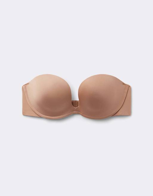 Intimissimi Monica ultralight microfibre bandeau bra in brown cappuccino, 5 of 6