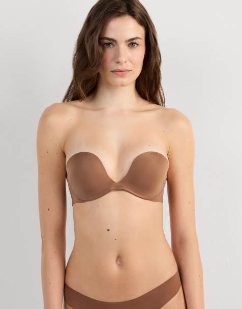 Intimissimi Monica ultralight microfibre bandeau bra in caramel dark beige
